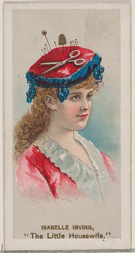 Isabelle Irving as "The Little Housewife," from the series Fancy Dress Ball Costumes (N73) for Duke brand cigarettes