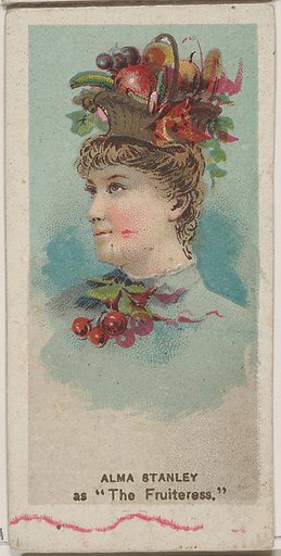 Alma Stanley as "The Fruiteress," from the series Fancy Dress Ball Costumes (N73) for Duke brand cigarettes