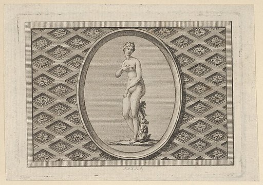 Fleuron on the Title Page, from Dissertation sur les attributs de Vénus qui a obtenu l'Accessit au judgement de l'Académie Royale des Inscriptions et Belles-Lettres à la séance ublique du mois de Novembre 1775. Par M. L'Abbé de La Chau, biliothécaire, secrétaire Interprète et Garde du Cabinet des Pi
