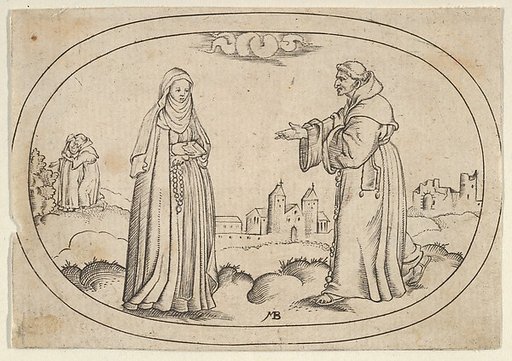 A Nun and a Friar, from "Das Bossenbüchlein"