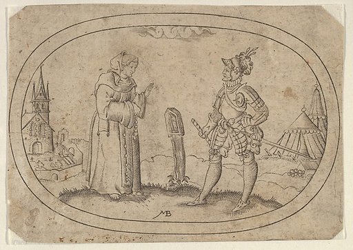 A Friar and a Soldier, from "Das Bossenbüchlein"