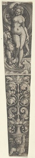 Dagger Sheath with Venus and Cupid, and a Candelabrum Supported by Cupid Below