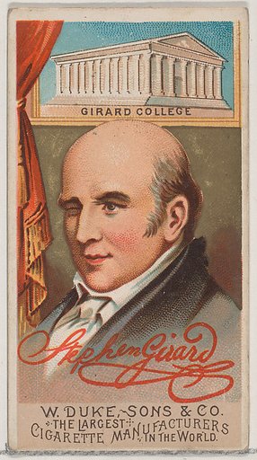 Stephen Girard, from the series Great Americans (N76) for Duke brand cigarettes