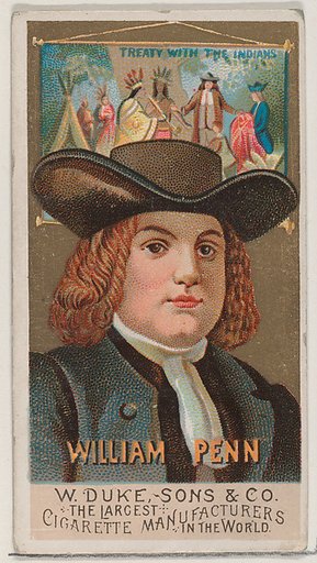 William Penn, from the series Great Americans (N76) for Duke brand cigarettes