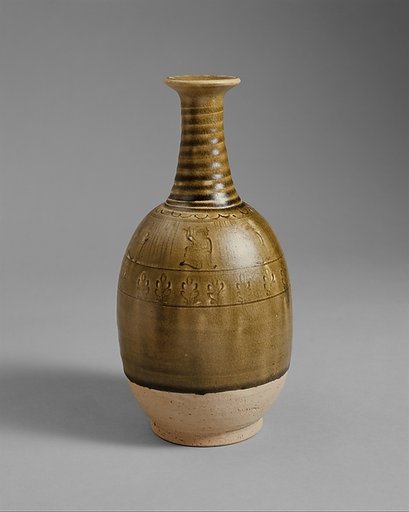 Bottle with dancing figures
