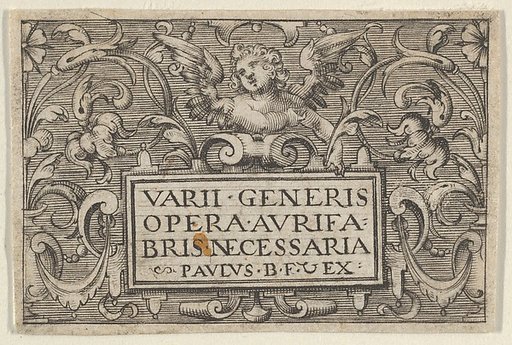 Title Page, from "Varii Generis Opera Aurifabris Necessaria"