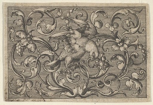 Horizontal Panel with a Bird, from "Varii Generis Opera Aurifabris Necessaria"