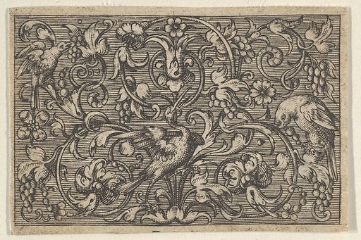 Horizontal Panel with Three Birds, from "Varii Generis Opera Aurifabris Necessaria"