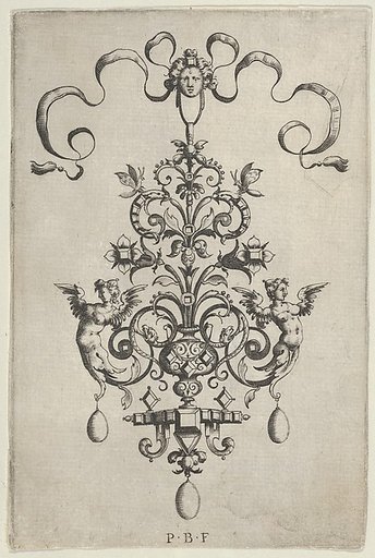 Vertical Panel with Design for a Pendant, from Ars His Myronis Nobilis Effingitus Pagellulis