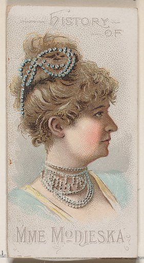 History of Helena Modjeska, from the Histories of Poor Boys and Famous People series of booklets (N79) for Duke brand cigarettes