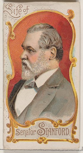 Life of Senator Leland Stanford, from the Histories of Poor Boys and Famous People series of booklets (N79) for Duke brand cigarettes