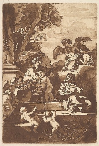 The Holy Family with Angels, in an album containing Recueil de Compositions par Lagrenée Le Jeune (Collection of Compositions by Lagrenée the Younger)