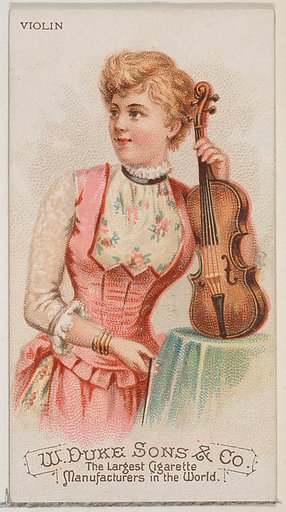Violin, from the Musical Instruments series (N82) for Duke brand cigarettes