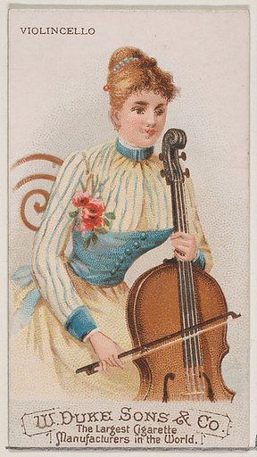 Cello, from the Musical Instruments series (N82) for Duke brand cigarettes