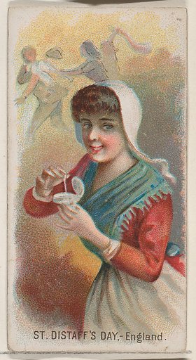 Saint Distaff's Day, England, from the Holidays series (N80) for Duke brand cigarettes