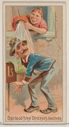 One Good Turn Deserves Another, from the Jokes series (N87) for Duke brand cigarettes