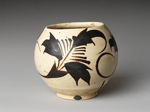 Jar with abstract floral design
