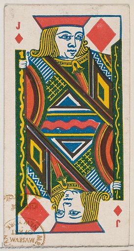 Jack of Diamonds (red), from the Playing Cards series (N84) for Duke brand cigarettes
