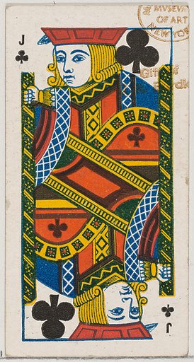 Jack of Clubs (black), from the Playing Cards series (N84) for Duke brand cigarettes