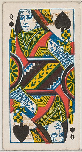 Queen of Spades (black), from the Playing Cards series (N84) for Duke brand cigarettes