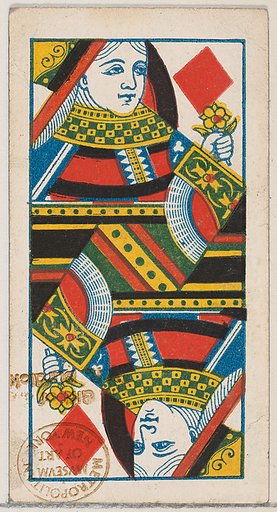 Queen of Diamonds, from the Playing Cards series (N84) to promote Turkish Cross-Cut Cigarettes for W. Duke, Sons and Co.