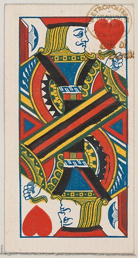 Jack of Hearts, from the Playing Cards series (N84) to promote Turkish Cross-Cut Cigarettes for W. Duke, Sons and Co.