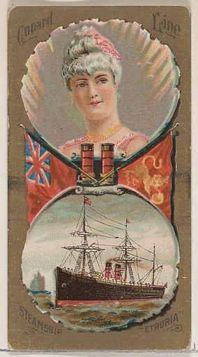 Etruria Steamship, Cunard Line, from the Ocean and River Steamers series (N83) for Duke brand cigarettes