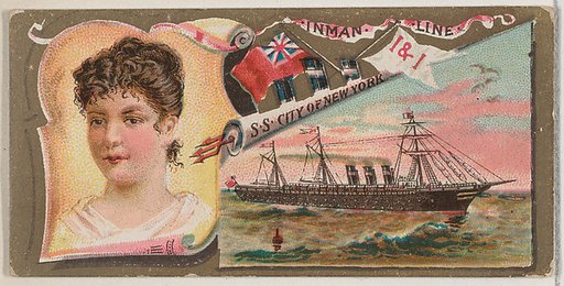 Steamship City of New York, Inman Line, from the Ocean and River Steamers series (N83) for Duke brand cigarettes