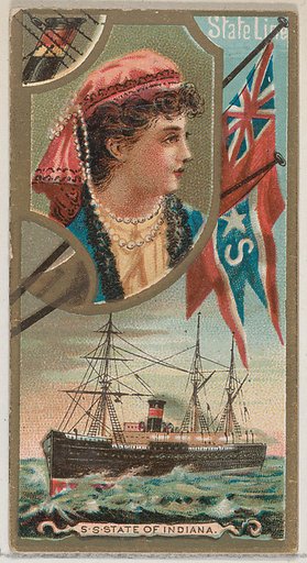Steamship State of Indiana, State Line, from the Ocean and River Steamers series (N83) for Duke brand cigarettes