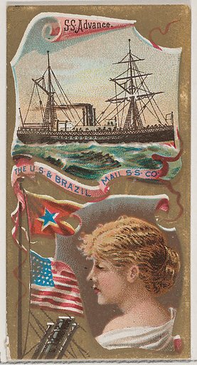Steamship Advance, The U.S. and Brazil Mail Steamship Company, from the Ocean and River Steamers series (N83) for Duke brand cigarettes