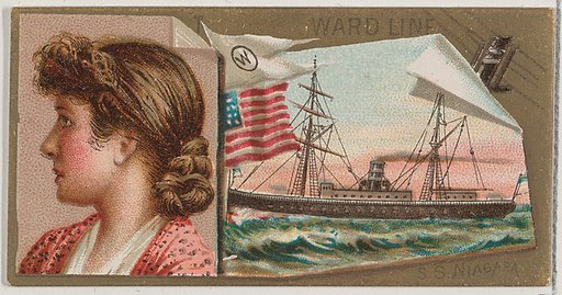 Steamship Niagara, Ward Line, from the Ocean and River Steamers series (N83) for Duke brand cigarettes
