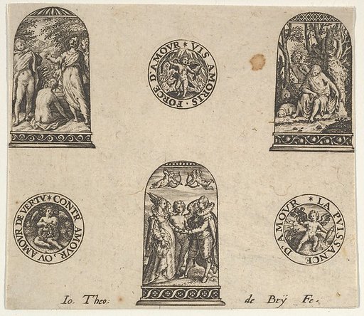 Horizontal Panel with Three Thimble Designs and Three Medallions