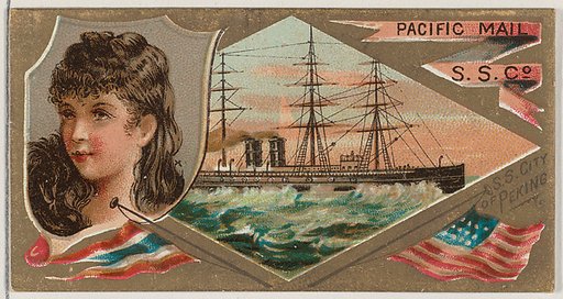 Steamship City of Peking, Pacific Mail Steamship Company, from the Ocean and River Steamers series (N83) for Duke brand cigarettes