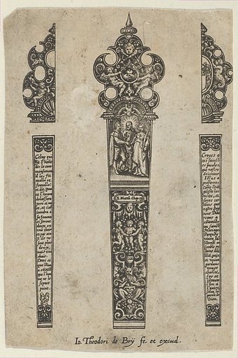 Design for a Knife Handle with a Scene of Christ Joining a Man and Woman