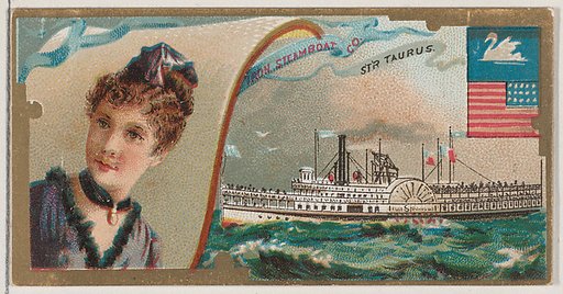 Steamship Taurus, Iron Steamboat Company, from the Ocean and River Steamers series (N83) for Duke brand cigarettes