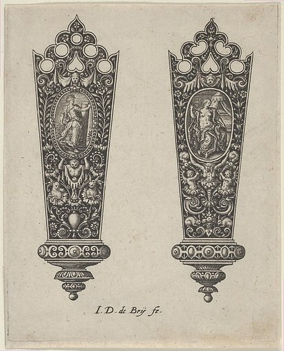 Design for Knife Handles with Ovals Containing Fortitude and the Death of Lucretia