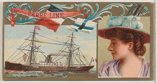 Steamship Burgundia, Fabre Line, from the Ocean and River Steamers series (N83) for Duke brand cigarettes