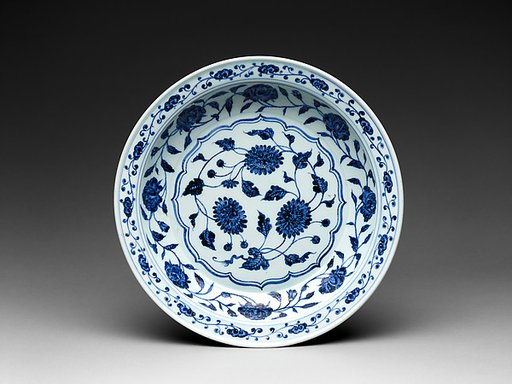 Plate with chrysanthemums and peonies