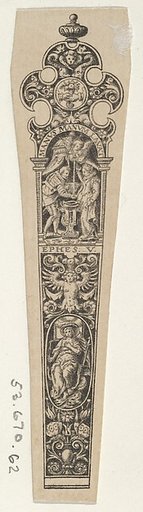 Design for a Knife Handle with a Couple Holding Hands