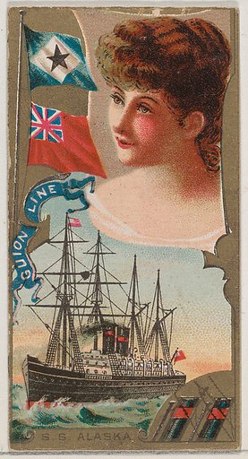 Steamship Alaska, Guion Line, from the Ocean and River Steamers series (N83) for Duke brand cigarettes
