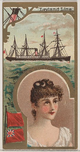 Steamship Bostonian, Leyland Line, from the Ocean and River Steamers series (N83) for Duke brand cigarettes