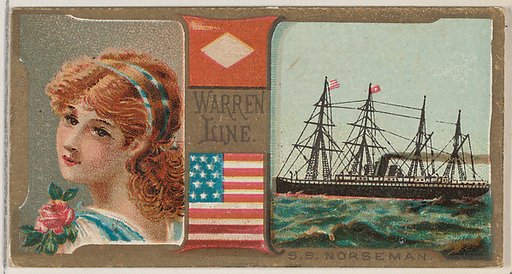 Steamship Norseman, Warren Line, from the Ocean and River Steamers series (N83) for Duke brand cigarettes