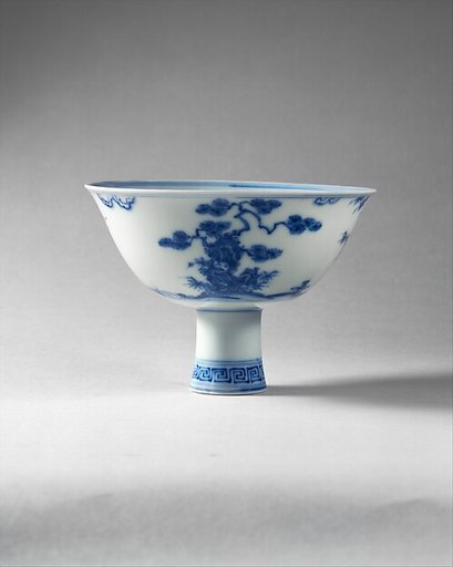 Stem cup with pine tree, bamboo, and plum blossom