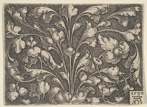 Horizontal Panel with Tendrils Rising from Center
