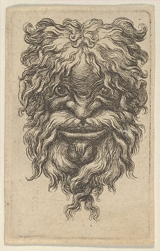 Mask with Curly Hair, a Long Mustache and a Loosely Twisted Beard, from "Divers Masques"