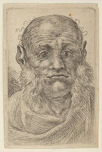 Mask of a Bald Man with Tufty Sideburns, from "Divers Masques"