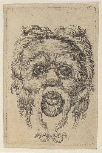 Mask with a Long Mustache Tied with a Ribbon Beneath the Chin, from "Divers Masques"