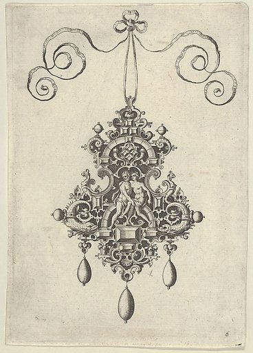Pendant Design with a Couple at Center