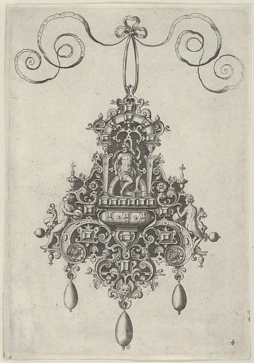 Pendant Design with Mars Seated Beneath an Arch