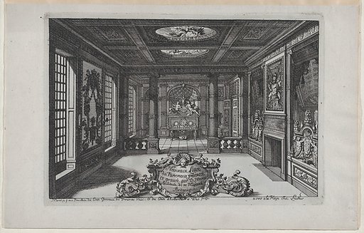 Title Plate with a Cartouche Set in a Lavish Interior, from Nouveaux Liure da Partements, part of Œuvres du Sr. D. Marot